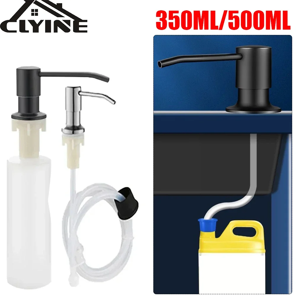 Kitchen Soap Dispensers Sink Liquid Pump Stainless Steel 500ML Liquid Soap Bottle Mount Hand Pressure Dispenser For Liquid Soap