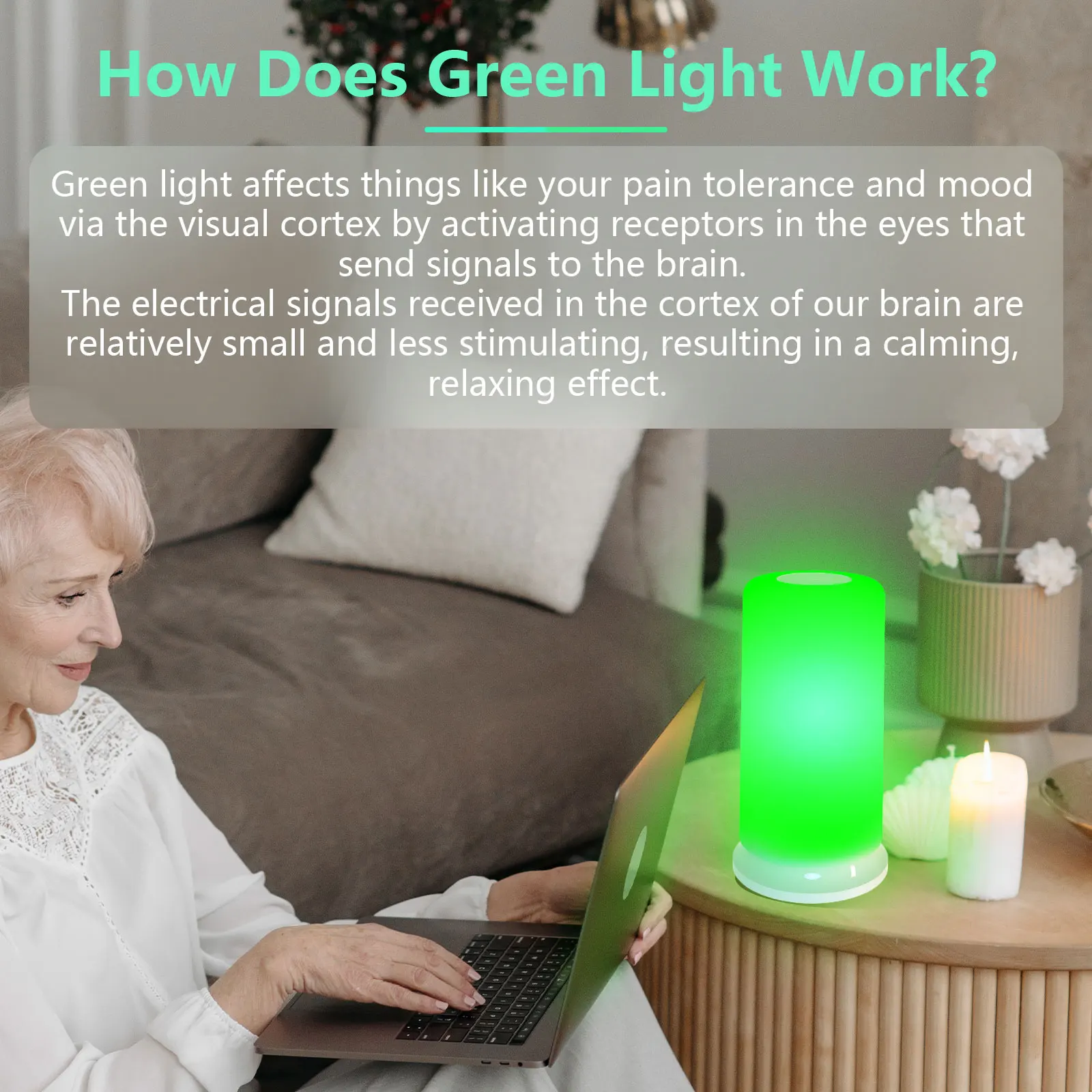 SAD Light Therapy Lamp 12000 Lux LED Sleep Aid Device 520nm Narrow Band Green Light  Anti Depression&Fast Sleep LED NightLights