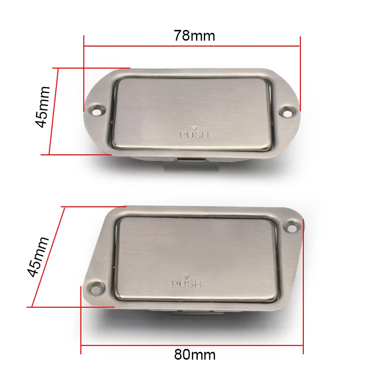 Rolling Stainless Battery Box For 9V 6F22 Metal Pushing Opening for Active Bass Guitar Pickup 9V Holder/Case Silver