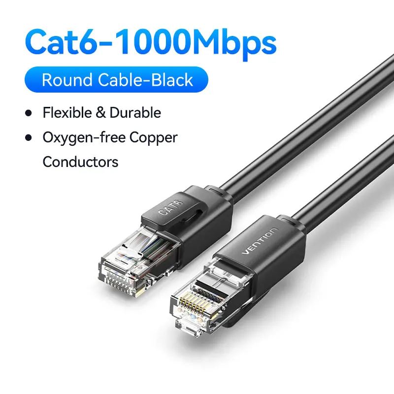 Vention Cat6 UTP Ethernet-patchkabel 1000 Mbps gouden LAN-kabel voor gaming PS5/Xbox/PC, snelle internet RJ45 Ethernet-kabel