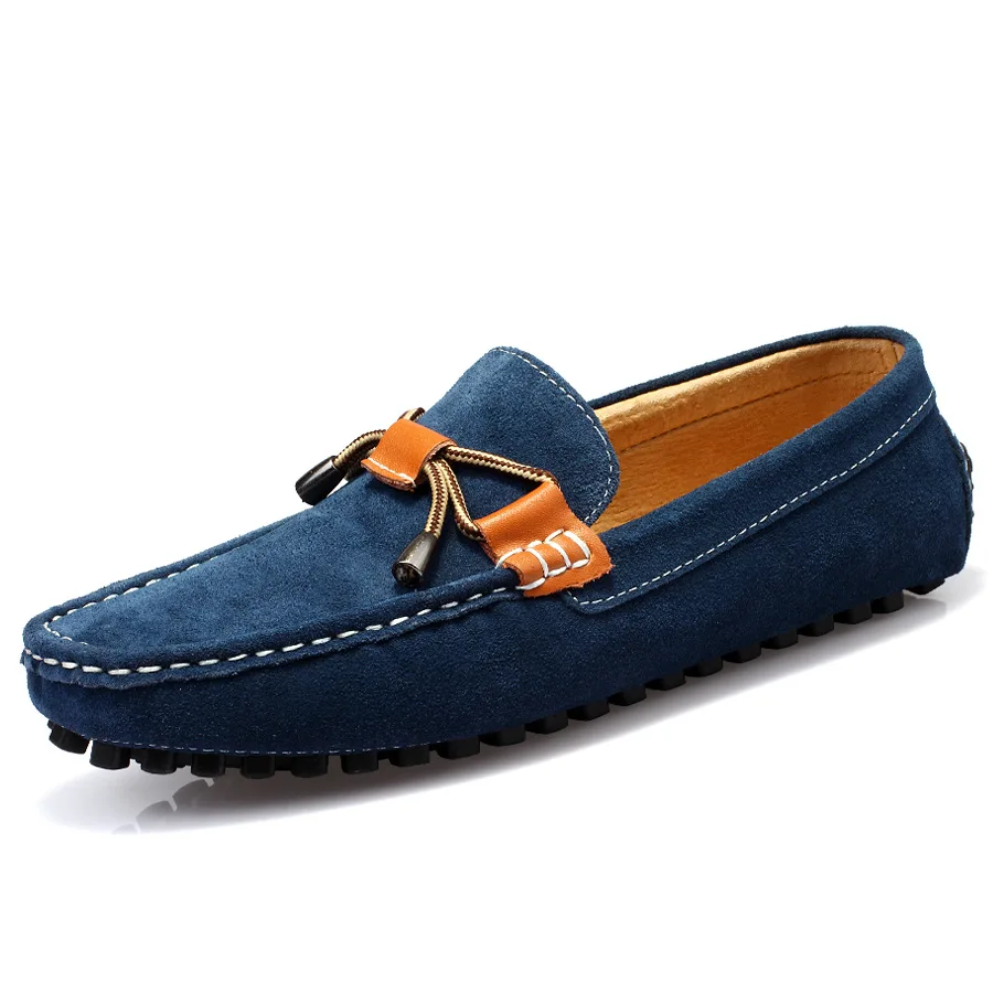 Men's Genuine Leather Driving Shoes Casual Matte Slip-On Lazy Shoes Trendy Spring Summer Rubber Sole Comfortable Men Shoes