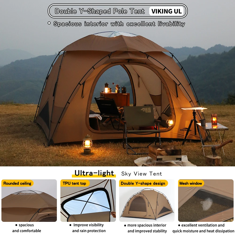40D Nylon Dome Tent for 2 People, 9㎡, 4-Season