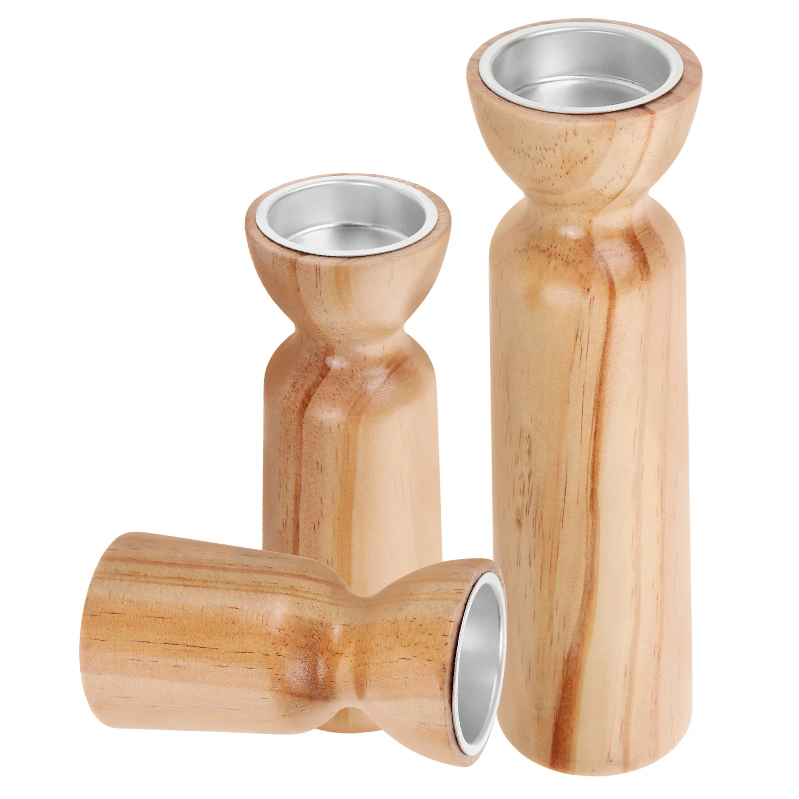 3 قطعة حامل ريترو خشبي Tealight تقف لديكور الطاولة ريفي المنزل حفل زفاف عيد الميلاد هدية عيد الحب