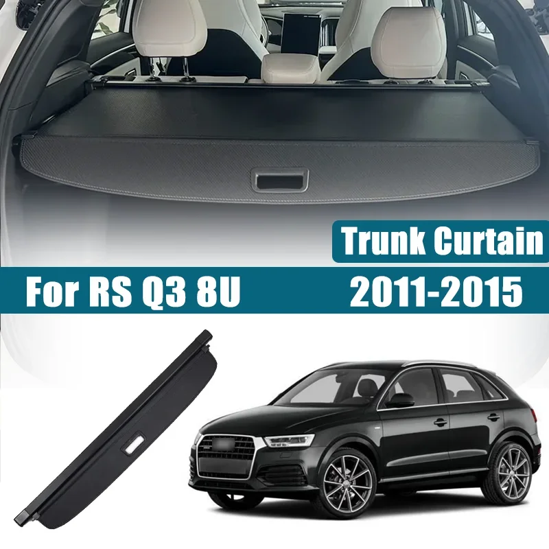 Car Trunk Cargo Cover for Audi RS Q3 Accessories 8U 2010~2015 Rear Luggage Racks Trunk Storage Partition Privacy Interior Parts