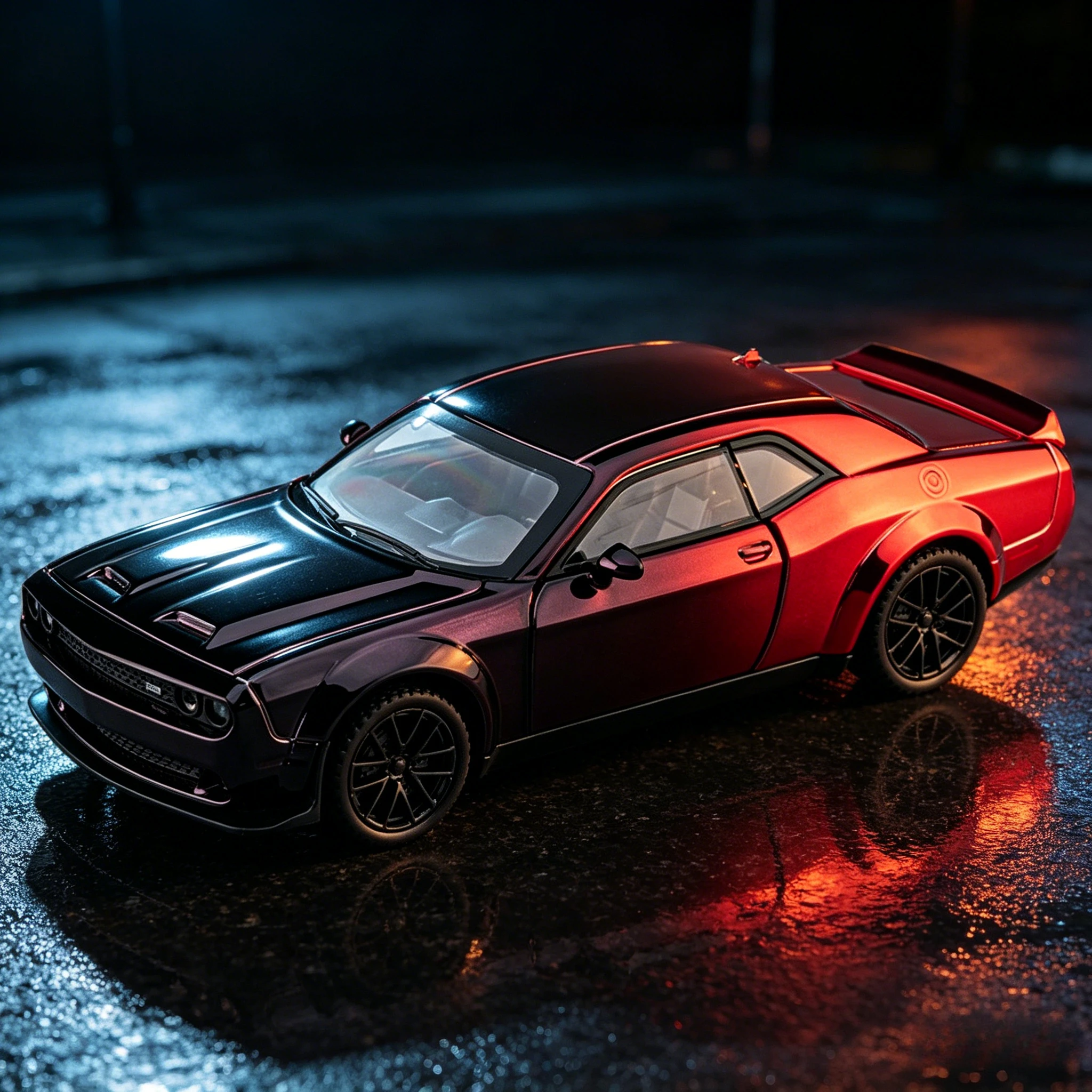 

1:32 Challenger SRT Hellcat Alloy Sports Car Model Diecasts Metal Racing Car Vehicles Model Sound Light Childrens Toy Gift