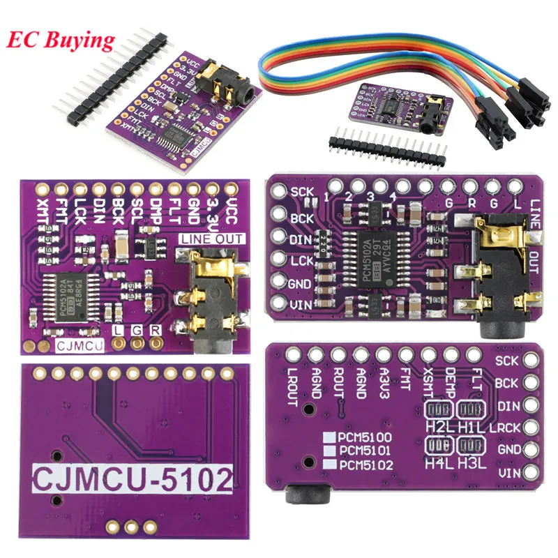 5Pcs/1pc Interface I2S PCM5102A DAC Decoder CJMCU-5102 I2S Player Module For Raspberry Pi PHAT Format Board Digital Audio Board