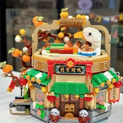 LOZ 1955 mini Blocks Building Bricks Toys Panda Roast Duck Restauant Puzzle Chinese New Year  Architecture Gift Home Decor