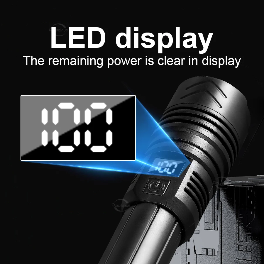 1000000LM عالية الطاقة مصباح ليد جيب مشرق قابلة للشحن الشعلة القوية فانوس اليد زوومابلي مصابيح التخييم الصيد في حالات الطوارئ