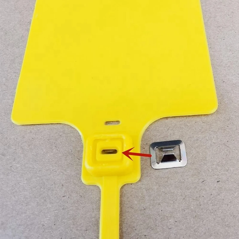 Plastic Seals Shipping Tags Logistics Use Big Sign Tie Label Tie, 255 Mm Total Length, Package Of 100 Pcs Durable Yellow