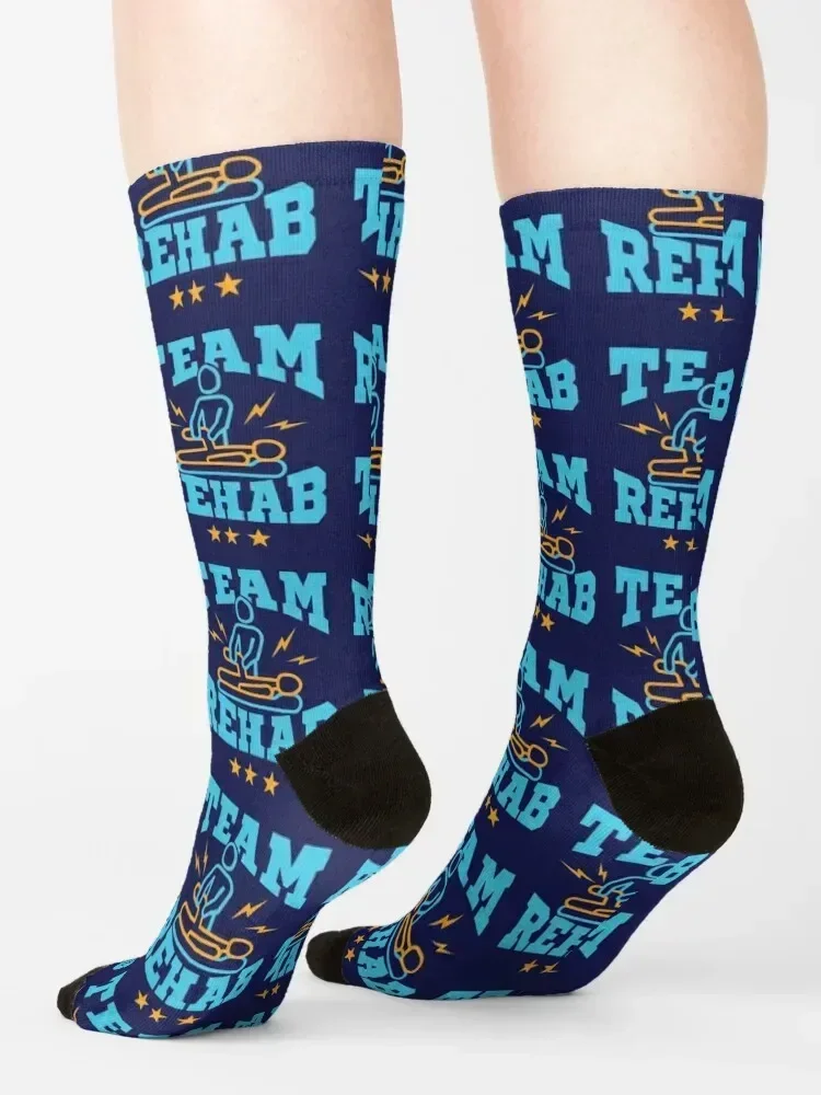 Chaussettes de rugby pour hommes et femmes, équipe de thérapie fongique de réadaptation, assistant PT, cadeaux drôles