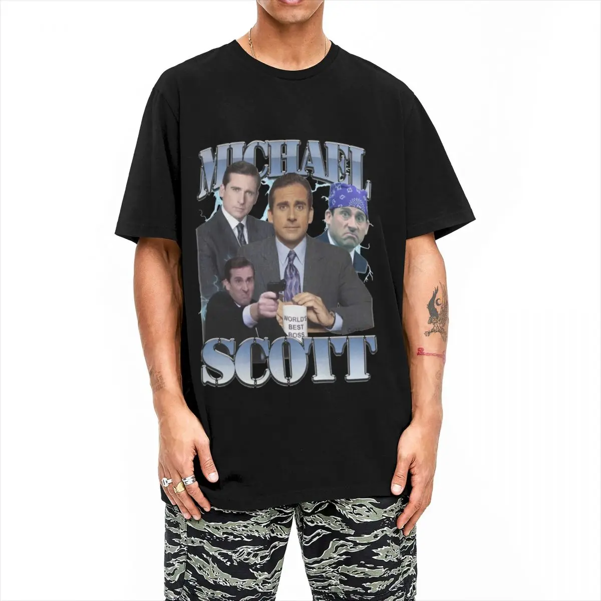 Camiseta bootleg Michael Scott masculina vintage, blusa de manga curta, camiseta vintage dos anos 90, no escritório, gola redonda