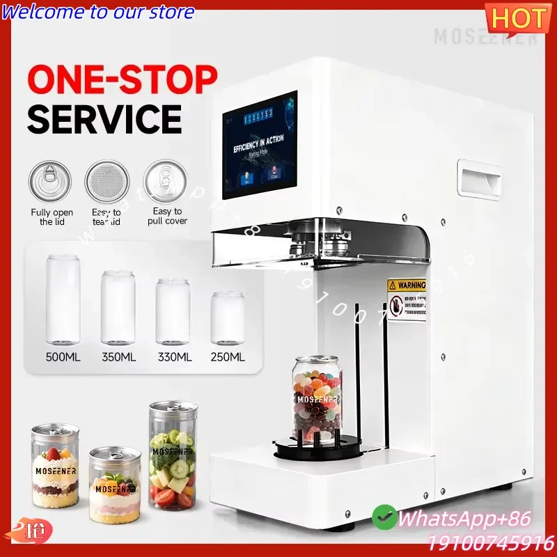2026Hot Moseener EMC CE Stainless Steel Automatic Can Sealing Machine for Beverage Bottles Wood High-Frequency Sealing Full