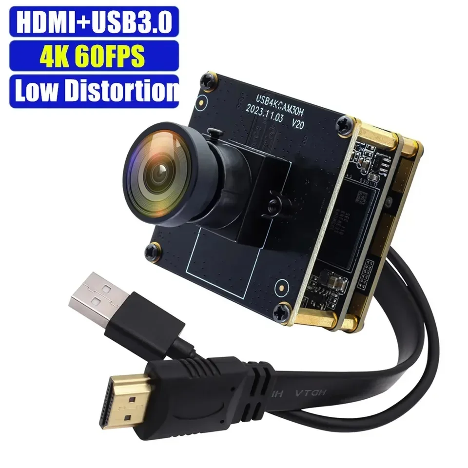 ELP 4K 60FPS HDMI USB 3.0 Camera H.264 Live Streaming Mini Webcam with Low Distortion Lens for Sports Event Display Cabinet