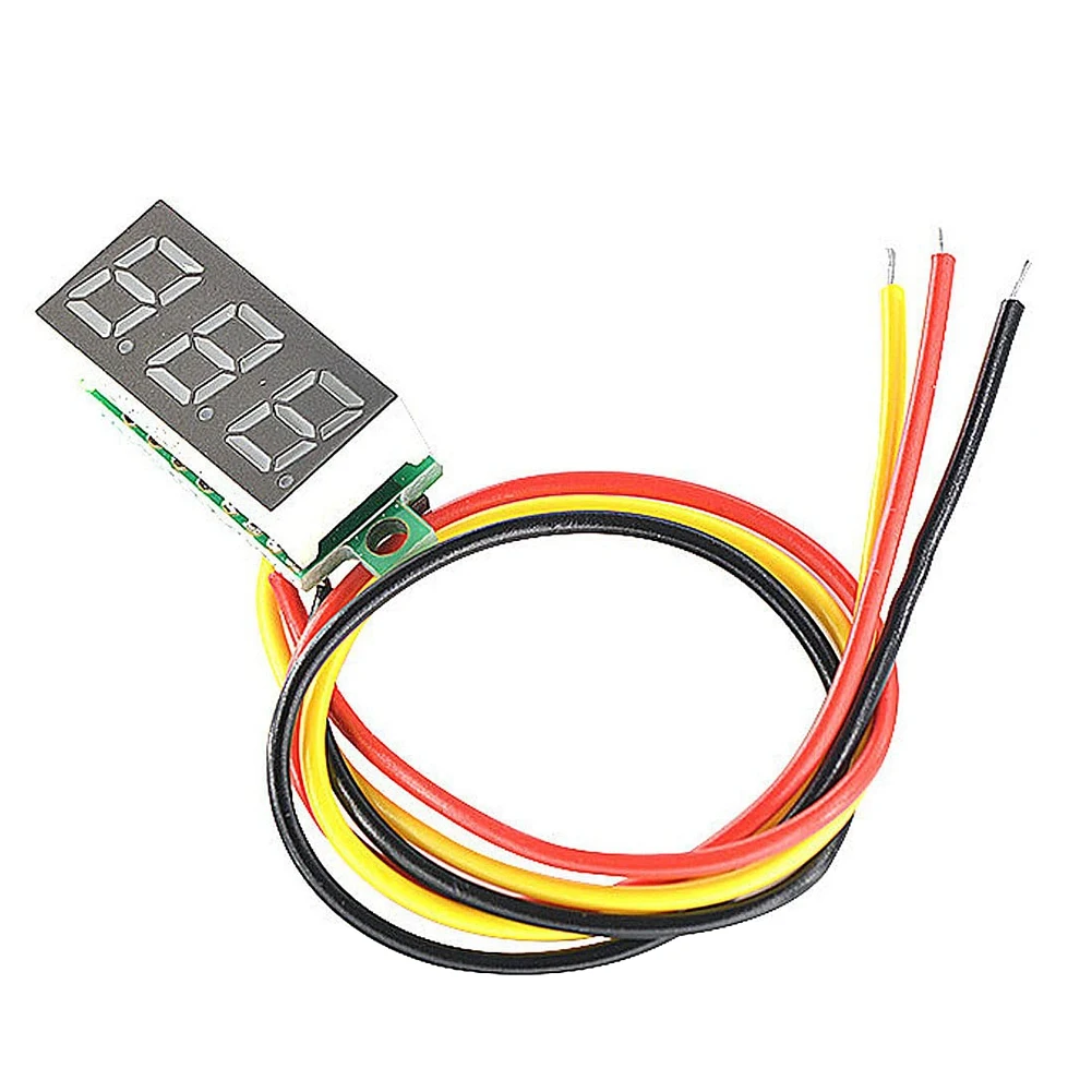 

10PCS DC Voltmeter Display 3-Wire DC 0-100V Voltage Tester 0.28 Inch LED Panel Mini