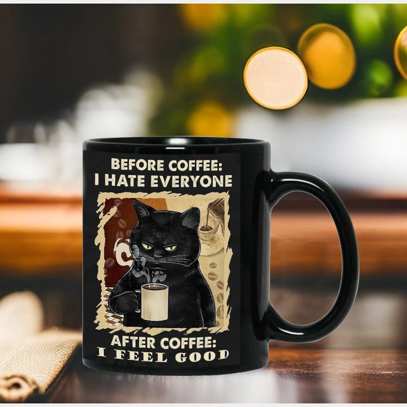 That what I do Black Cat Coffee Mug , 11oz Sublimation Ceramic Tea Cup,Drink Beer Mugs,Milk Cups Surprised Gift