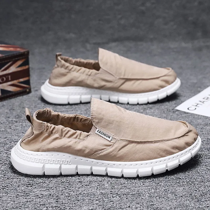 2025 Primavera/Estate Nuove scarpe di tela Scarpe pigre da uomo Scarpe singole da uomo in maglia di seta ghiacciata Scarpe comode e traspiranti1