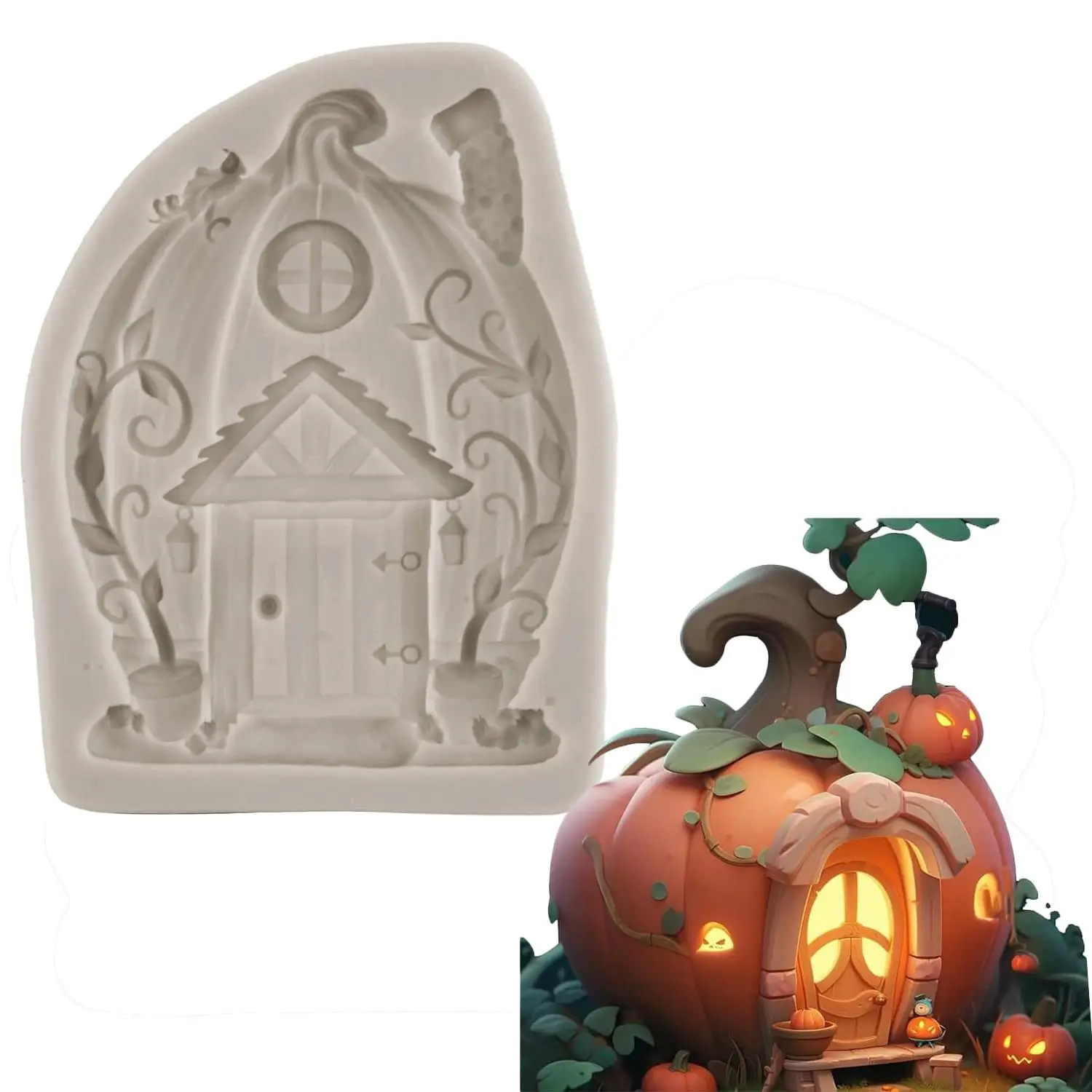 Enchanted Garden Fairy Gnome Home Door Silicone Mould Chocolate Fondant Moulds Cake Decorating Cupcake Topper Candy Clay Mould