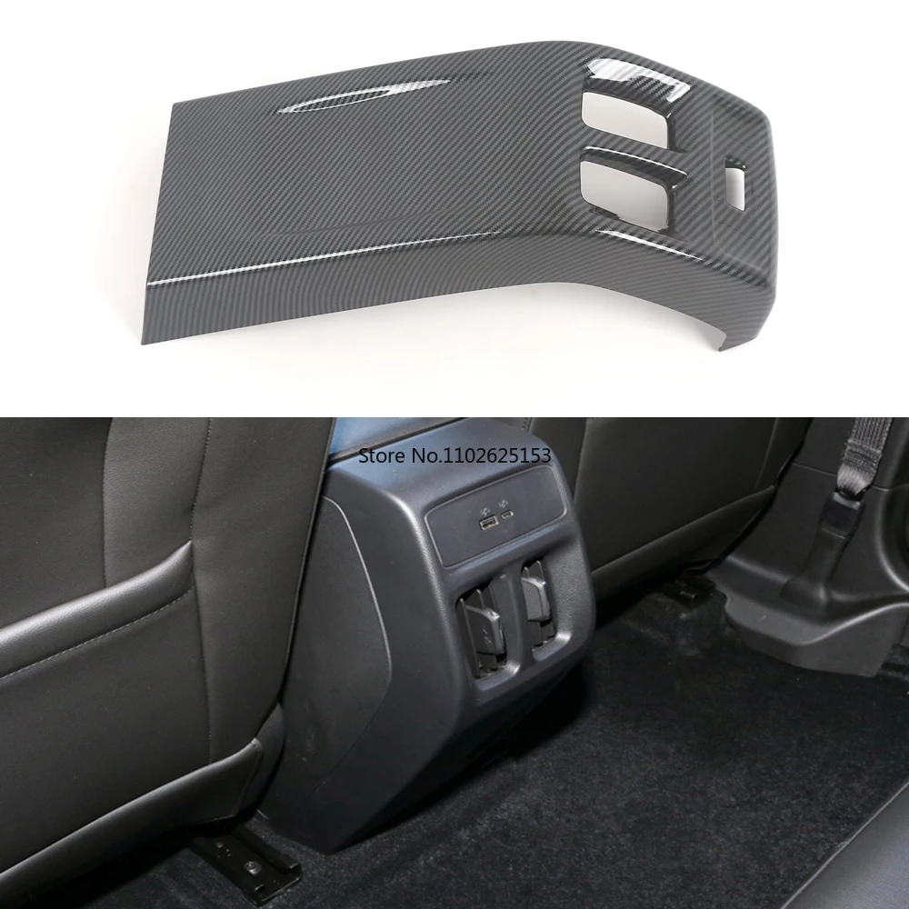 For Chevrolet Trax 2024+ ABS Car Rear Air Conditioning Outlet Vent Cover Carbon Texture Trim Accessories