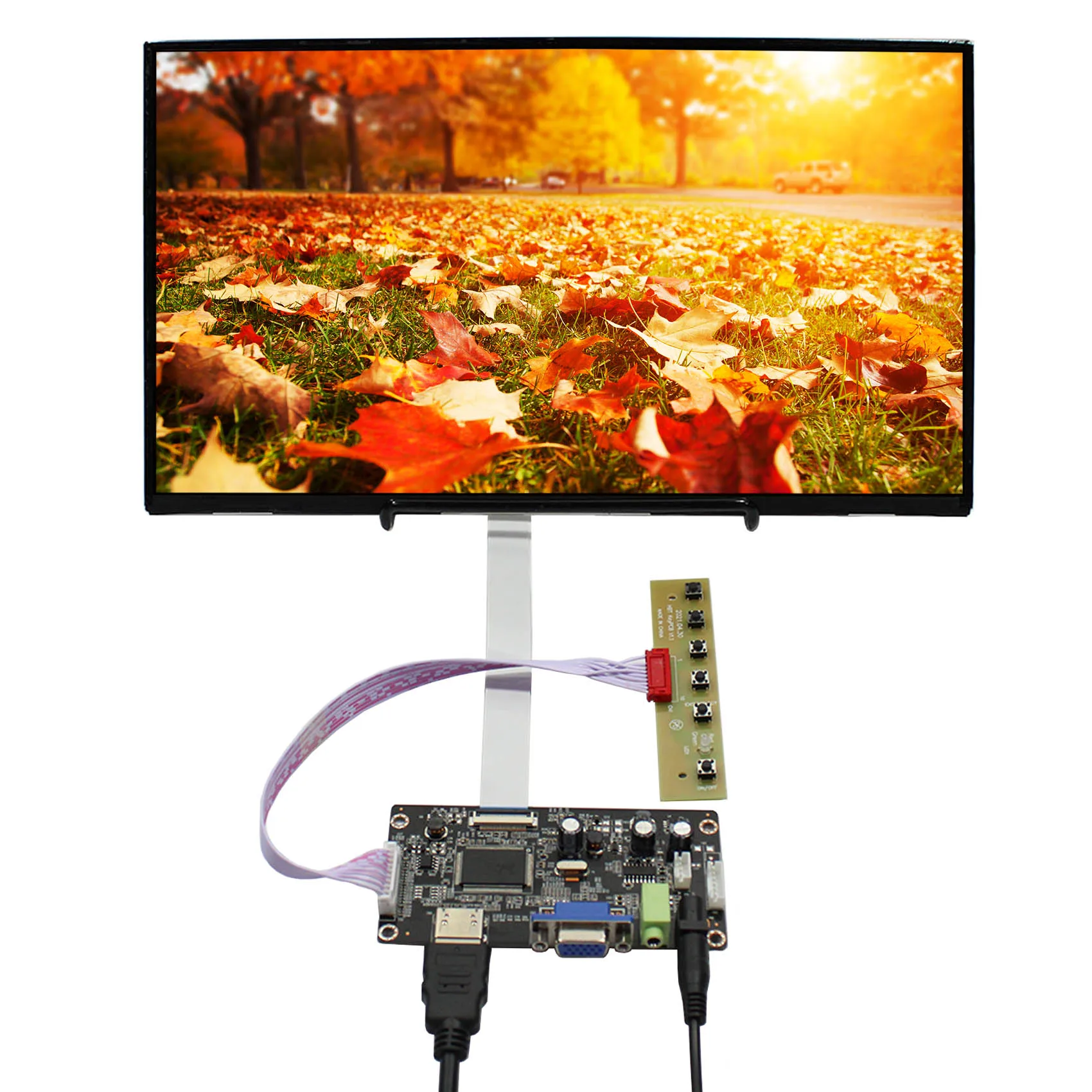 

13.3" VS133GF-B001 1920X1080 LCD Screen with HD-MI VGA Board Work for 30Pin EDP ，for external screen,DIY display,game extension