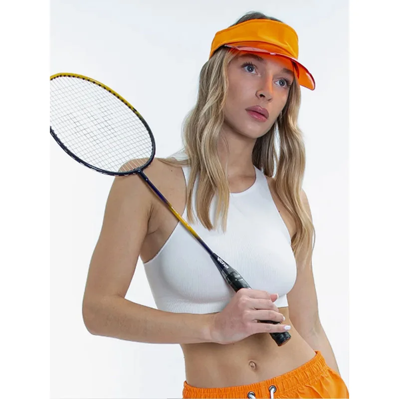 

Orange Sun Hat Clear Jelly PVC Hollow Top Outdoor Sport Sun Visors Tennis Sun Caps UV Protect Golf Cap Ladies Men Candy Leisure