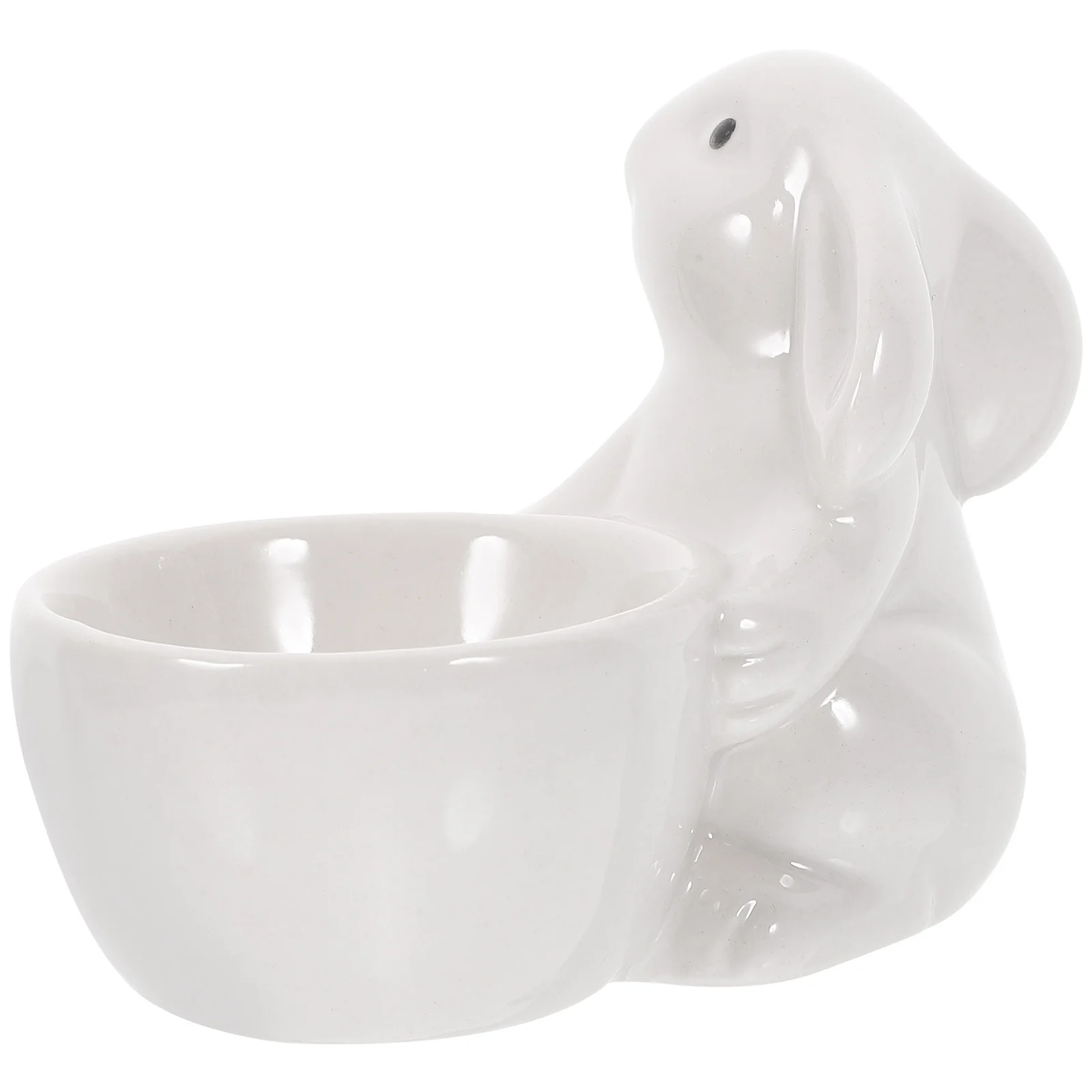 

Rabbit Shaped Ceramic Egg Cup Unique Handmade Craftsmanship Decorative Stand for Tabletop Egg Organization Gift Idea