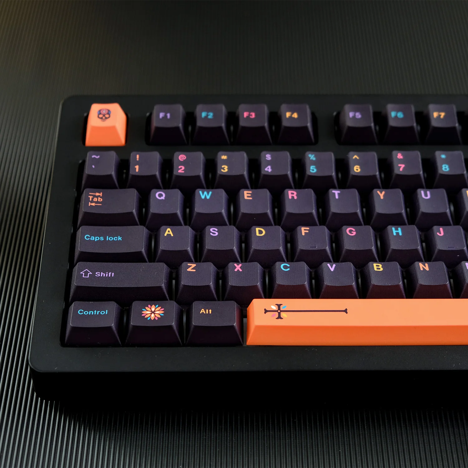 

KYOMOT 129 Keys GMK Mictlán Keycaps Cherry Profile PBT Five Dye SUB Death Skull Style Keycap for MX Switches Mechanical Keyboard