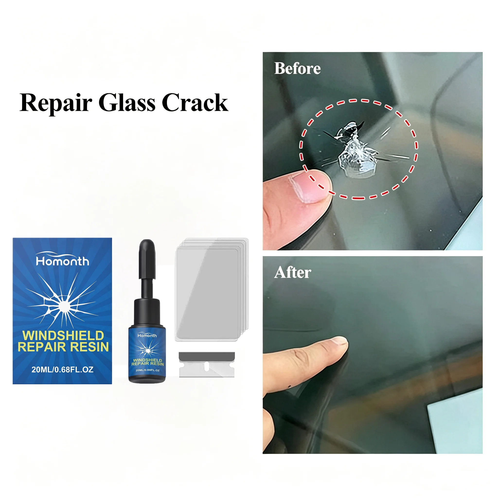 Car Glass Repair Window Cracks Gone Kit Remove Scratch Automobile Truck Motorcycles Broken Repair Windscreen Crack Recovery Set