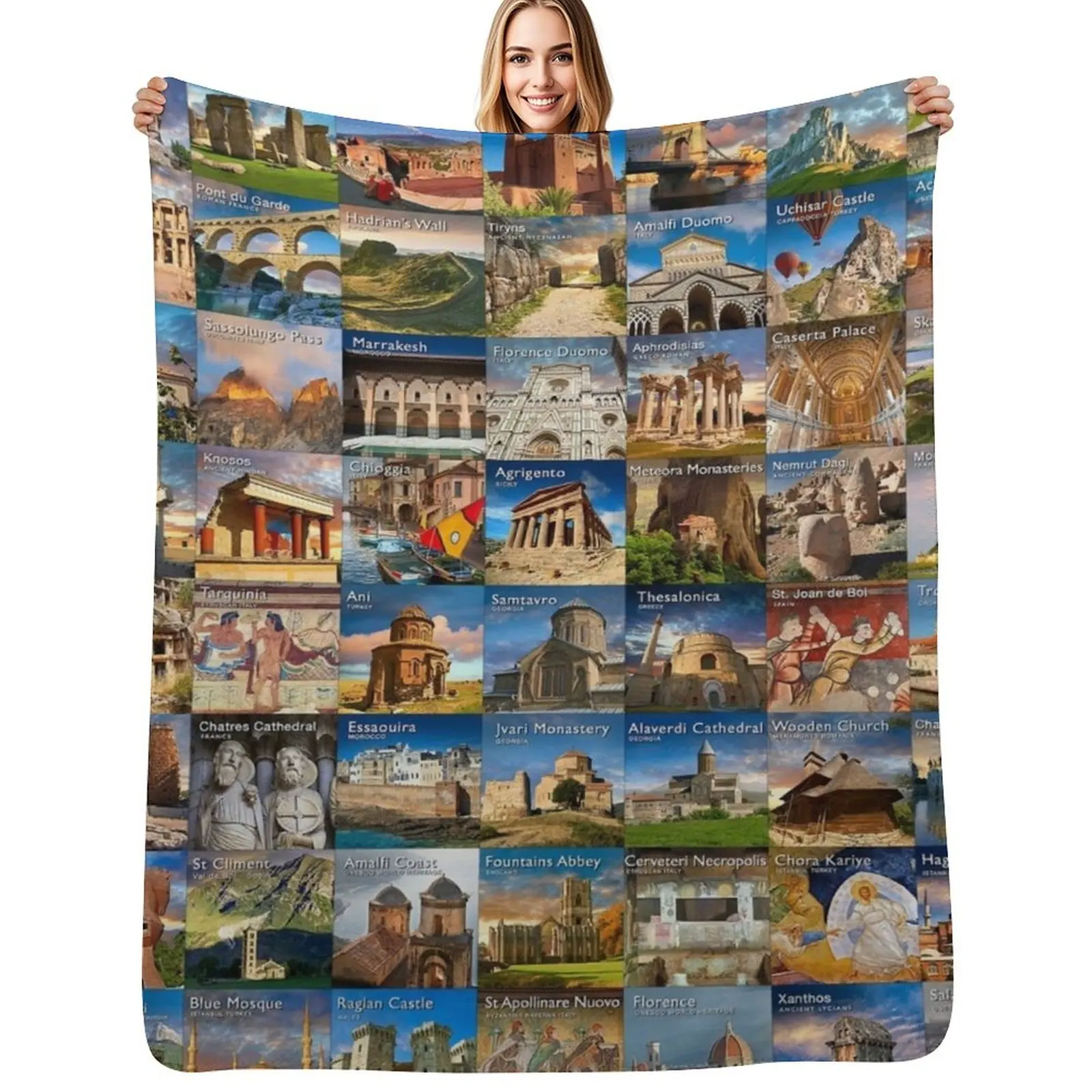 UNESCO World Heritage Sites Throw Blanket Nap Retros Beach Bed covers Bed Luxury Thicken Blankets