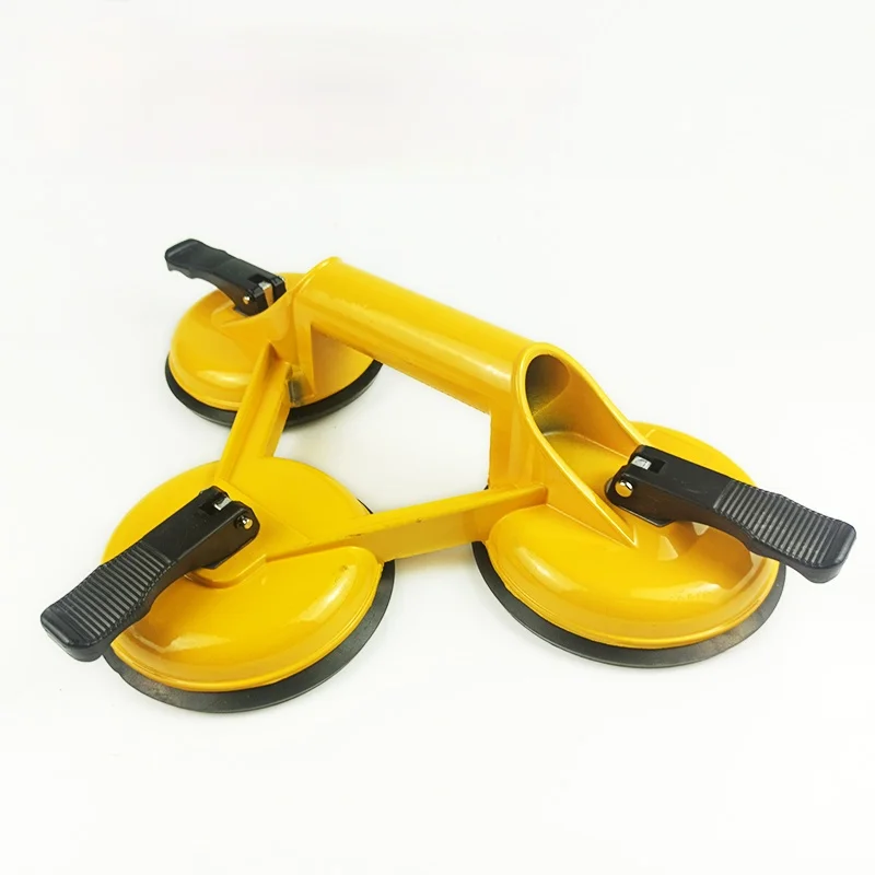 Single Aluminum Alloy Rubber Suction Cup  Round Glass Suction Cup Yellow Household Merchandises Tools MJ708