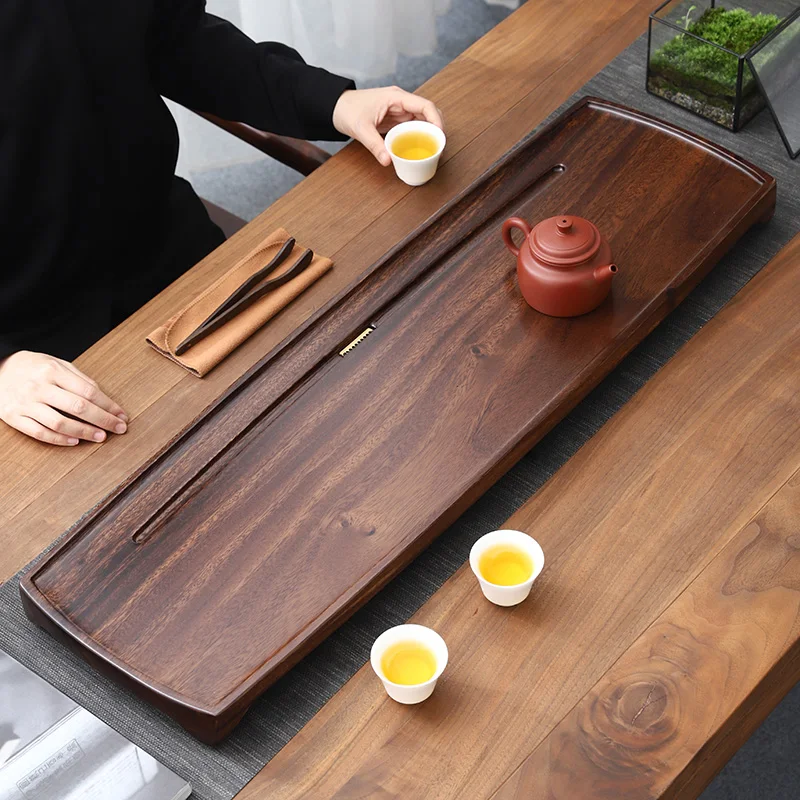 

Rectangle Drainage Tea Tray Serving Luxury Coffeeware Table Office Tea Tray Chinese Trinket Coffee Plateau Home Decorationgs