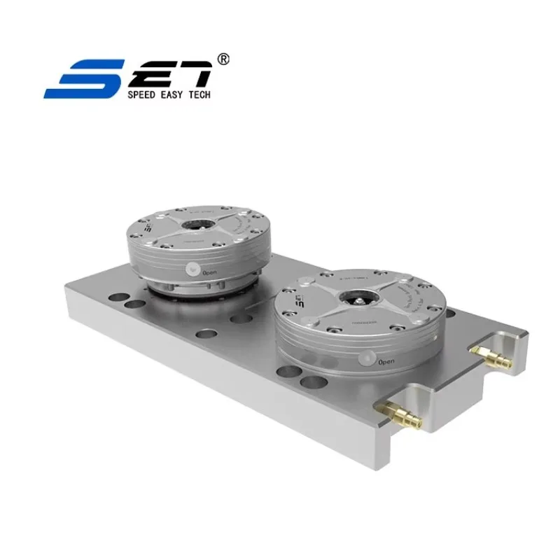 Two-Station High-Precision Modular Platform Zero Positioning Base Board Hardened Stainless Steel 2*17 KN Machine Tools Accessory