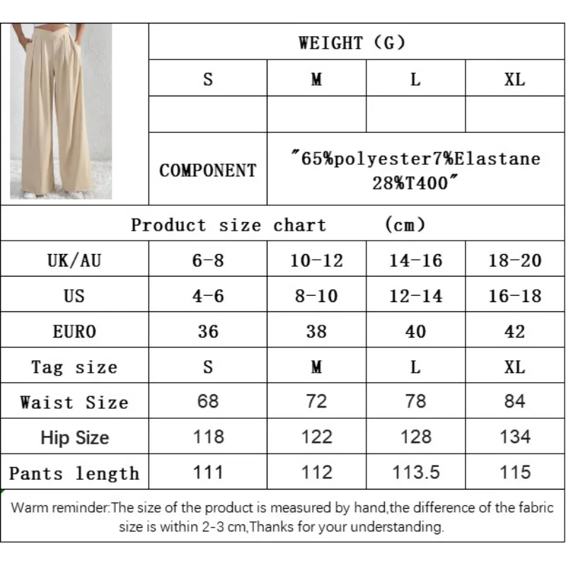 Fashion Woman Commuting Pleated Casual Wide Leg Pants Autumn & Winter Women's Casual Clothing Female Elegant Loose Trousers