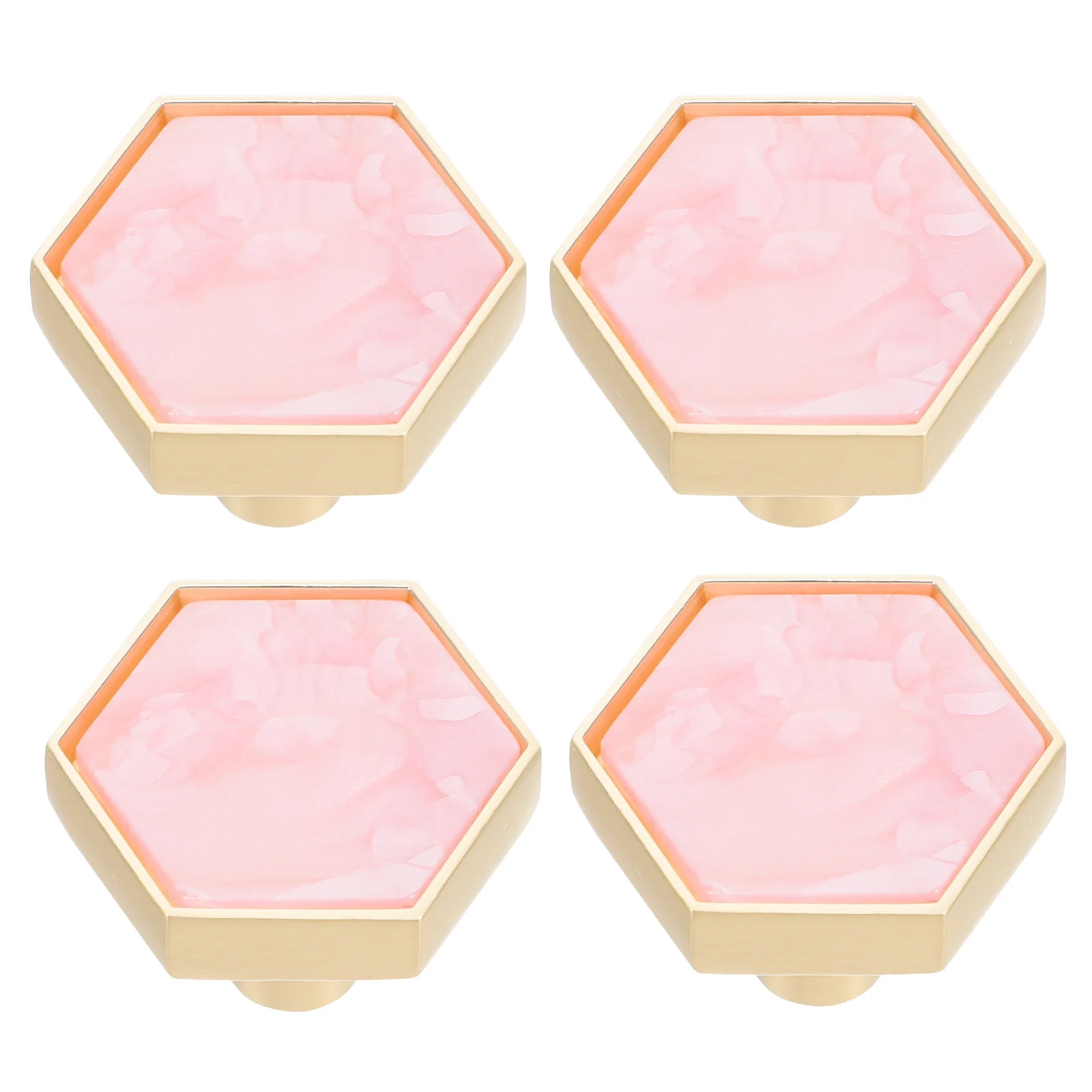 

4Pcs Brass Cabinet Knobs Hexagon Zinc Alloy Vintage Drawer Pulls for Kitchen Wardrobe Vanity Hardware Dresser Handles and Knobs