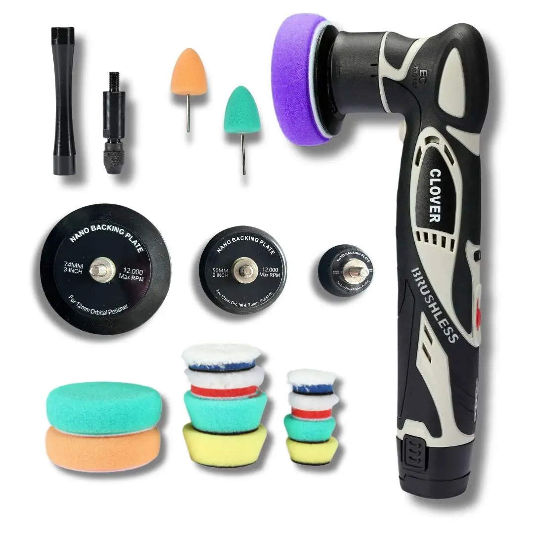 CLOVER Professional 3 Inch Wireless Car Polisher 12mm Automatic Polishing Machine For Car Cleaning