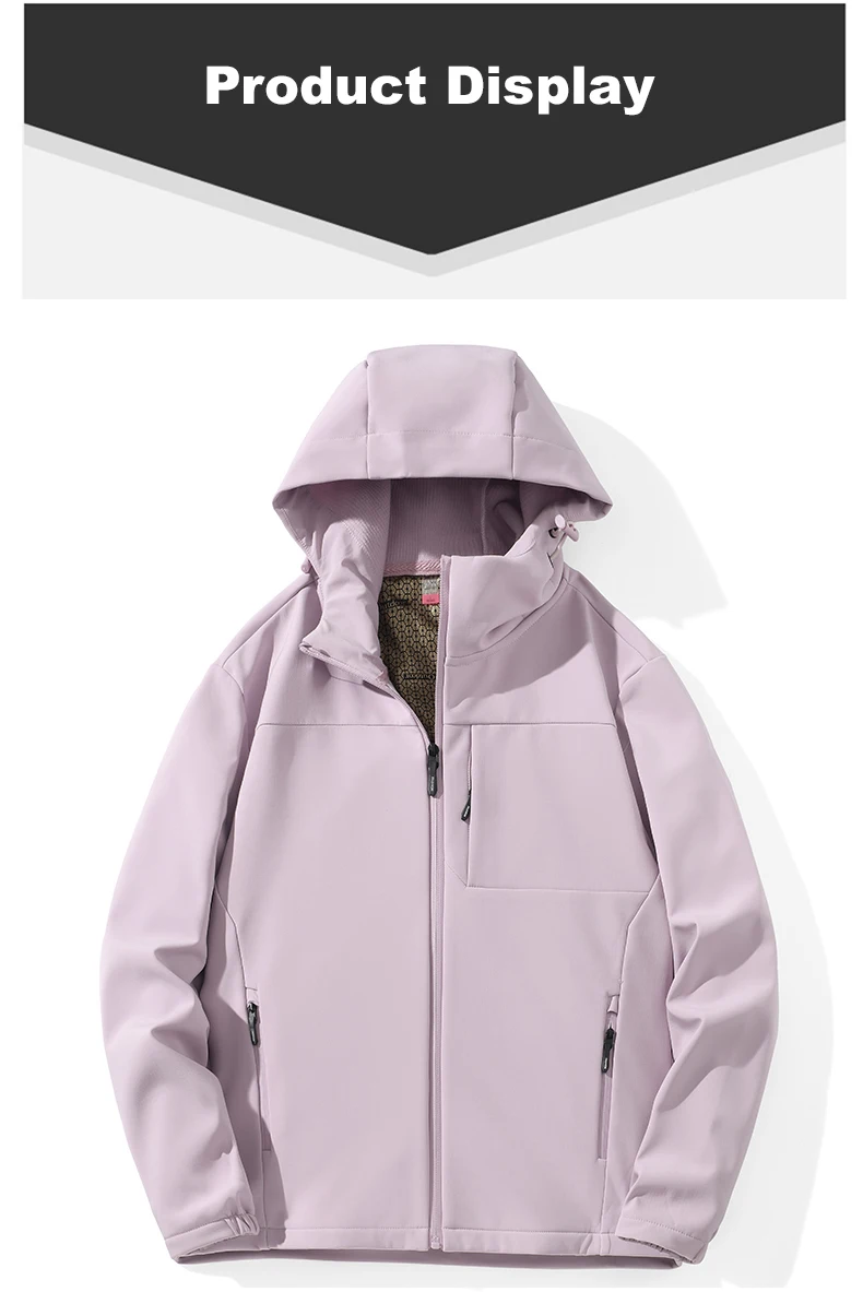 LNGXO Warme Winter-Fleecejacke für Damen, wasserdicht, winddicht, SoftShell für Wandern, Camping, Klettern, Skifahren, Outdoor, Thermomantel – Detail 12