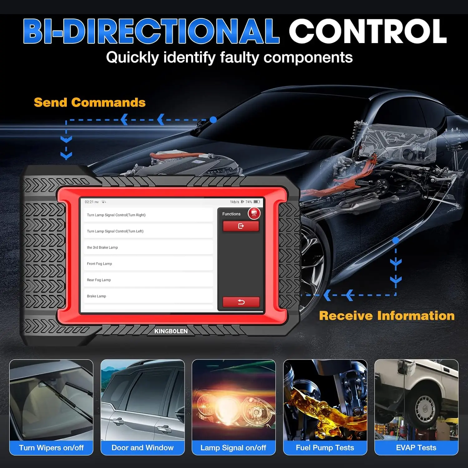 K7 OBD2 Scanner Bluetooth: 3-Year Free Update, 2024 Bidirectional Scan Tool with ECU Coding, 31+ Resets, FCA AutoAuth