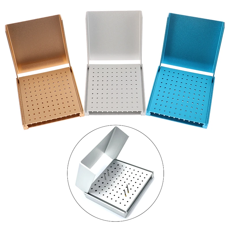 For High/Low Speed Dental Burs Dental 100 Hole Endo Box Cleaning Stand Autoclave High Temperature Sterilizable