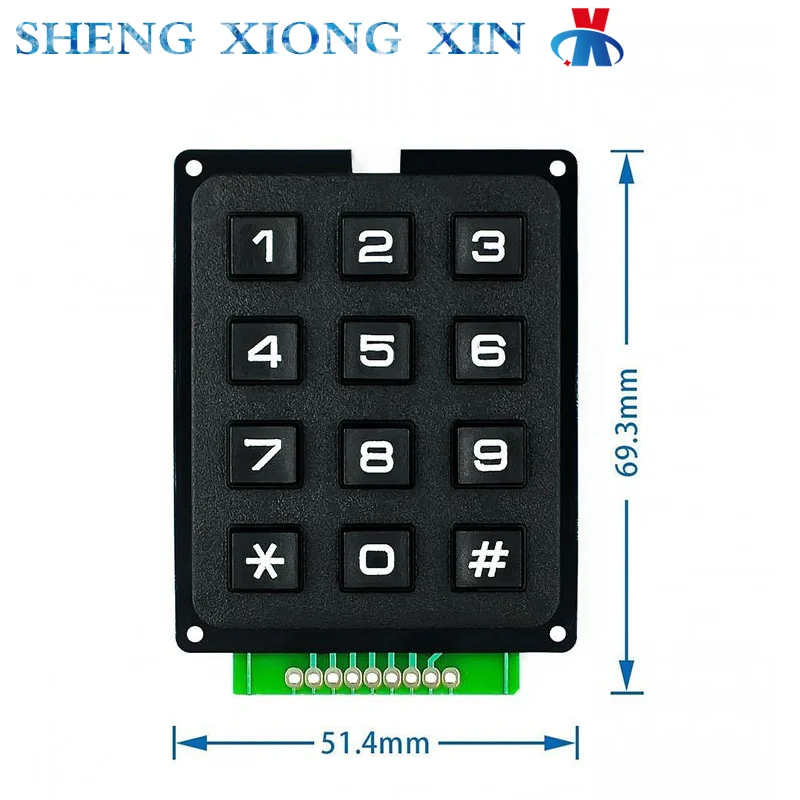 2pcs/Lot Microcontroller Keypad Pushbutton Matrix 3*4/3X4 12 Keys Module