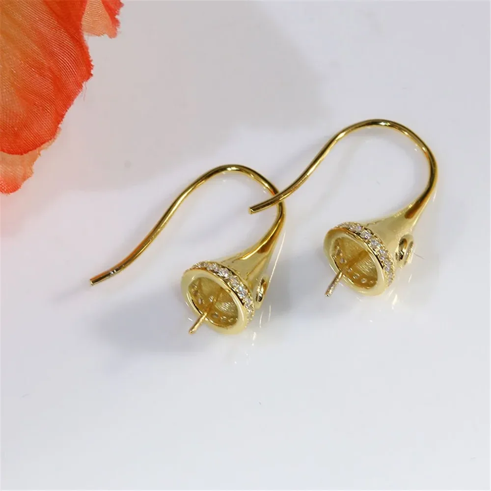 S925 Sterling Silver Pearl Earring Settings DIY Jewelry Making Supplies Blank Earring Posts for Handcrafted Accessories No Pearl