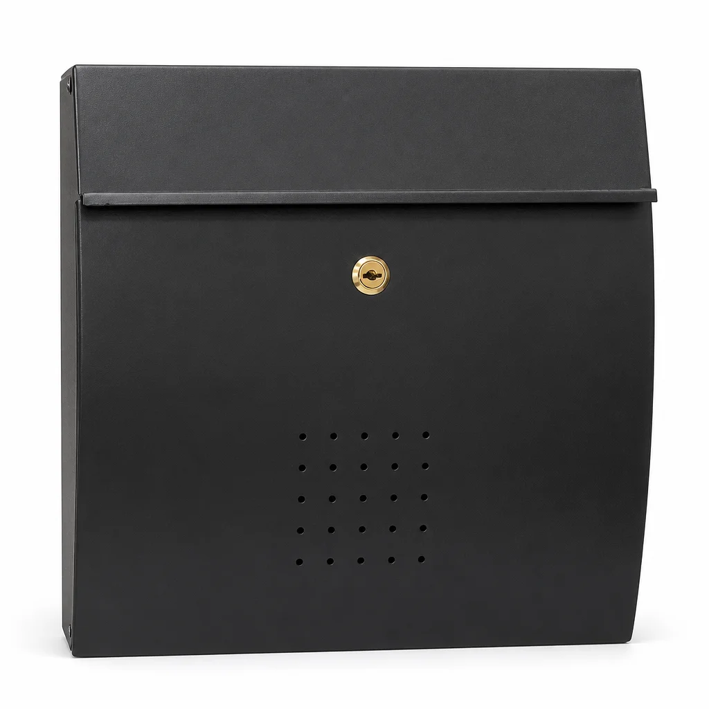 hm-Aluminum Wall-Mounted Mailbox Lock Key Waterproof Durable 13L Capacity Powder Coated Easy Installing Outdoor Mailbox