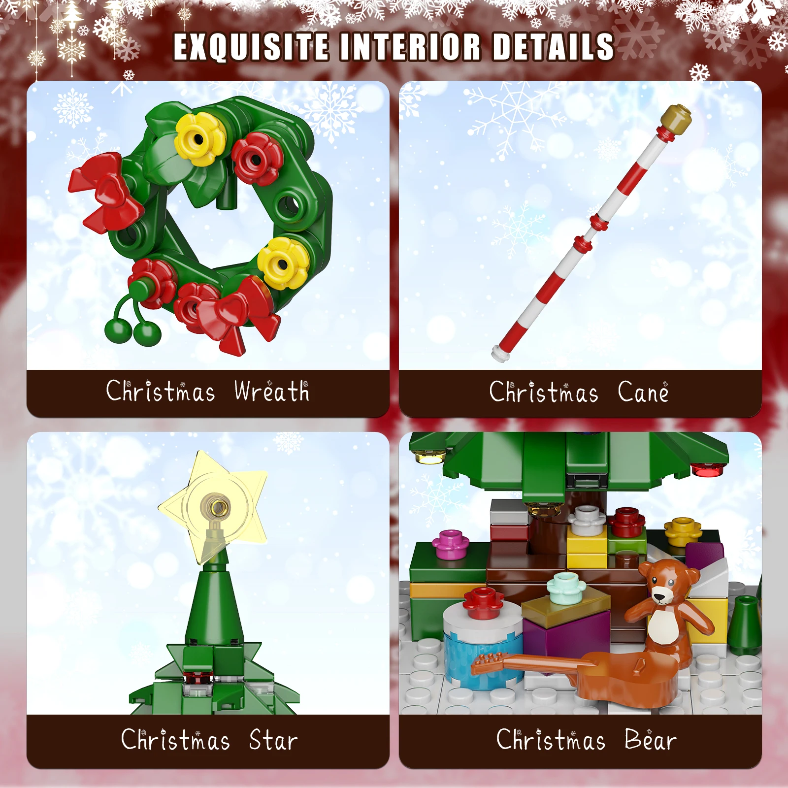 Christmas Tree Building Blocks Set  Penguin Snowman Bricks Model With Led Lighting Christmas Nutcracker Building Toys Xmas Gifts