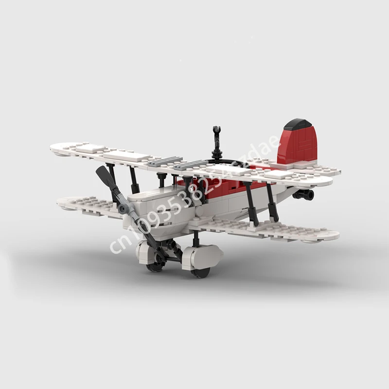 

253 шт. MOC Fighter Plane Attack-Stampe SV.4 Строительные блоки Игрушка для развития терпения и концентрации Практические способности