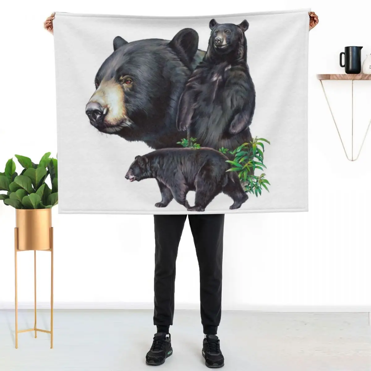 

Black Bears Throw Blanket Lightweight Cozy Blanket for Bed Sofa