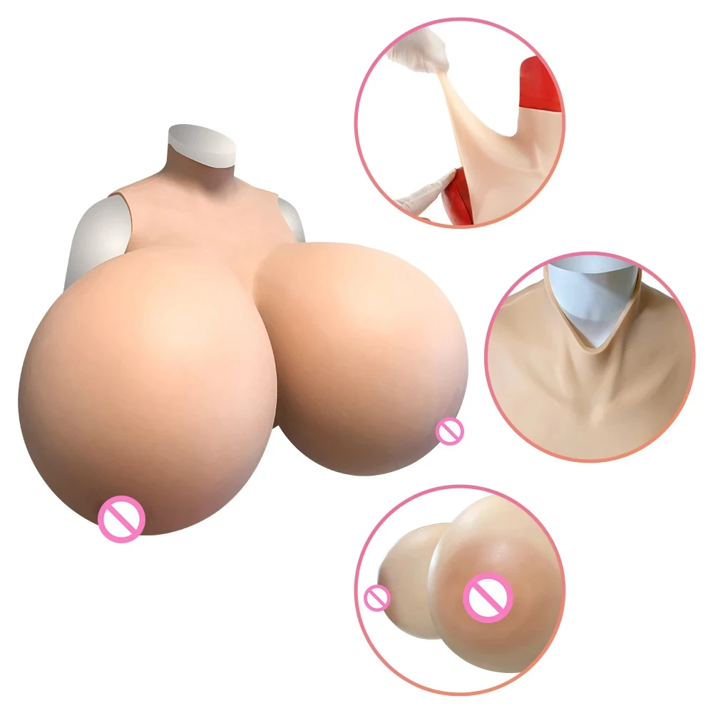 Diy Inflatable Huge ZZZ Cup Realistic Touch Silicone Fake Breasts Silicone Pregnancy Belly Masquerade Costume Film Props