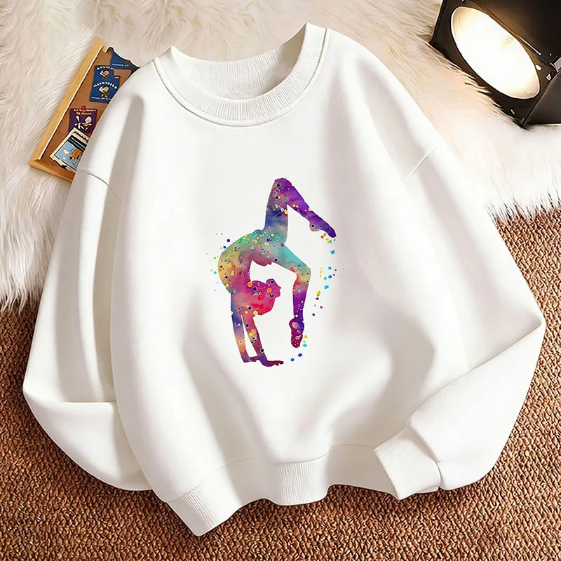 Fashion Dance Girl Design Hoodie Kids Children's Sweatshirt Hoody Pullover Girls Casual Hoodies Hip Hop Clothes