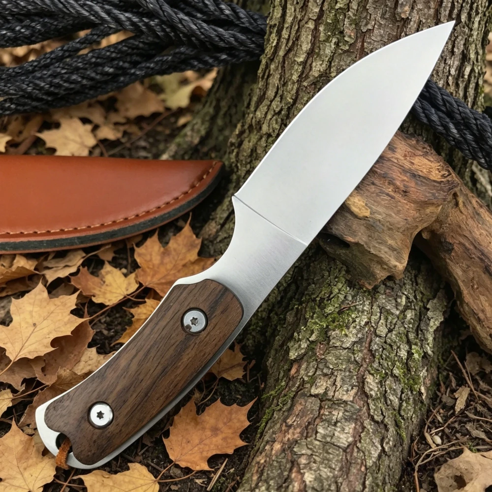 Camping Cooking Knife With Sheath - Cuchillo Recto Hecho a Mano con