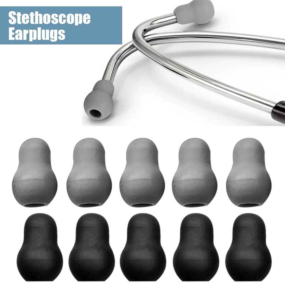 10pcs/lot Stethoscope Earplug Cover Super Comfortable and Soft Silicone Eartips Earpieces Doctor for Stethoscope Universal