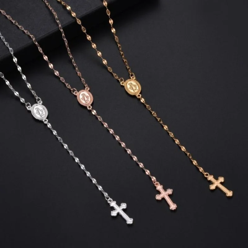 Christ Cross Dangling Pendant Necklace for Women Exquisite Creative Personality Charm Religious Banquet Jewelry Accessories