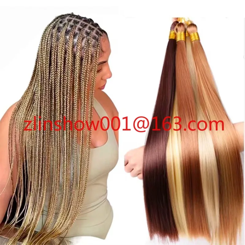 100% Synthetic Straight Braiding Hair, 22Inch Natural Black Color, Soft & Tangle-Free, for Weaving & Extensions, Bulk Wholesale