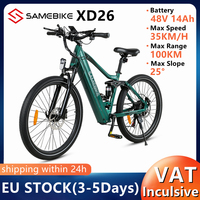 EU Stock Original SAMEBIKE XD26-FT 48V14Ah Folding Electric Bike 800W Motor Moped 26*2.1 Inch Tire High Speed 35km/h Bicycle